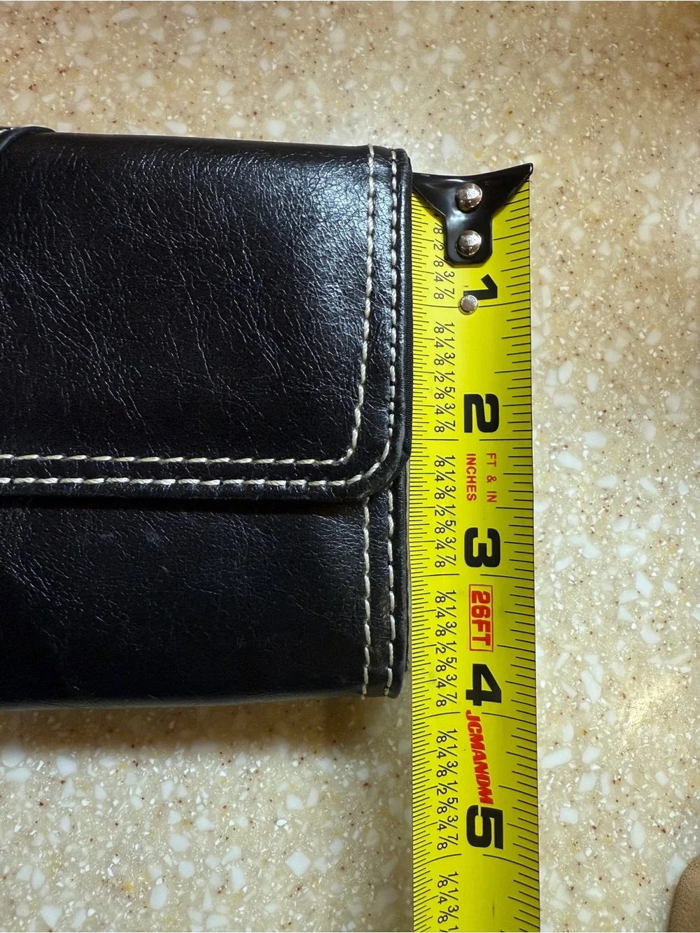 Nine West Black Leather Wallet with Contrast Stitching Women’s Long Billfold
